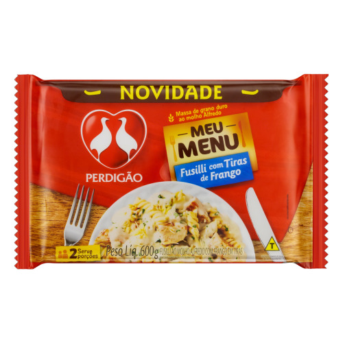 PERDIGAO MEU MENU FUSILLI C/TIRAS DE FRANGO 600G