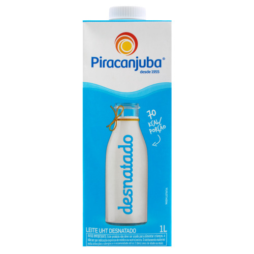LEITE PIRACANJUBA 1L TPA DESNATADO